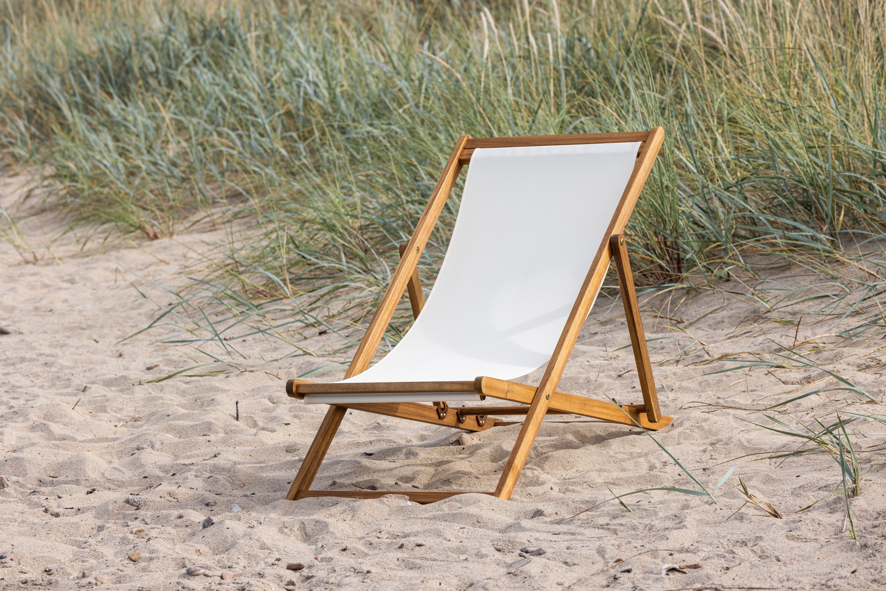 Sonnenliege Peachy aus Akazienholz - Cremeweiß-Sonnenliegen-Venture Home-le canapé