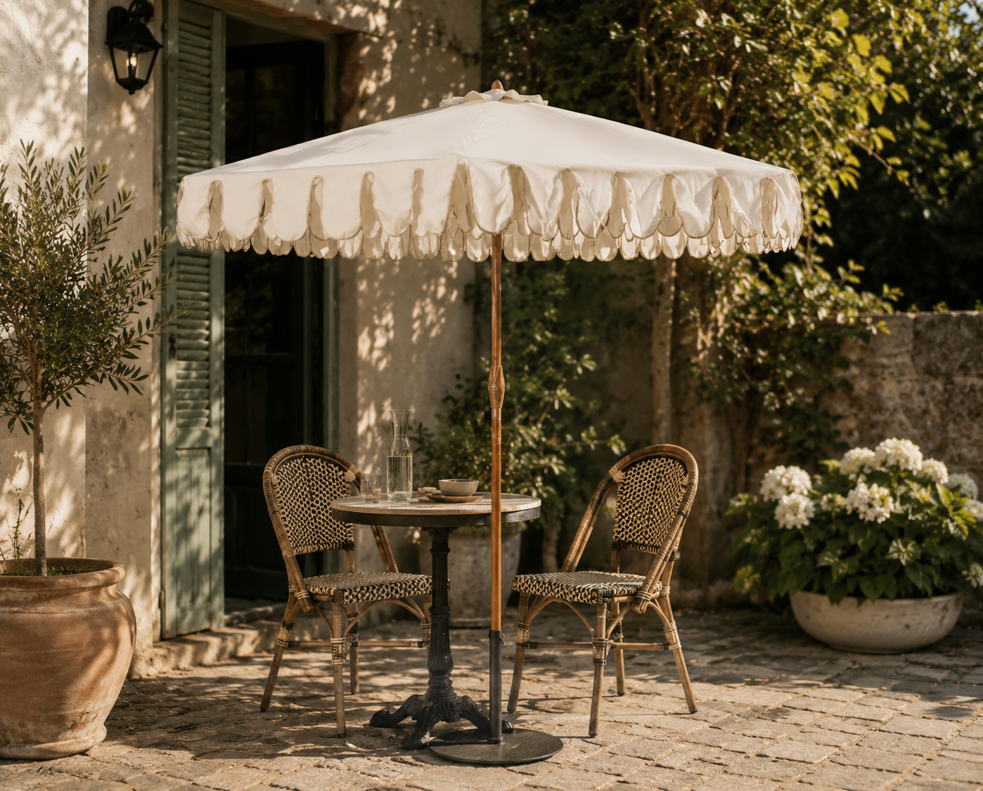 Sonnenschirm Amalfi Ø230cm - Weiß-Sonnenschirme-Pole to Pole-le canapé