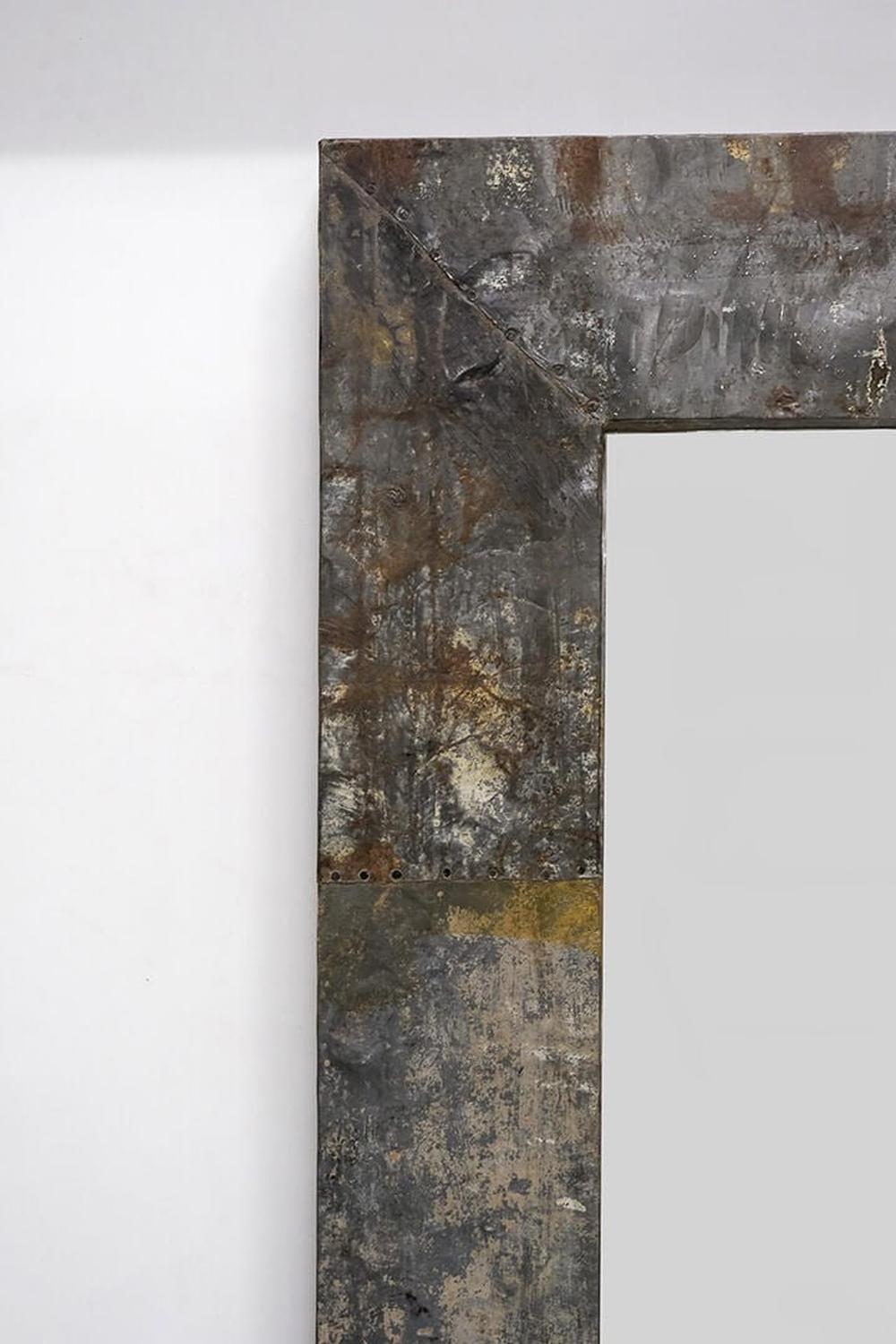 Spiegel Houston mit rohem Eisenrahmen - L (200cm)-Ganzkörperspiegel-Trademark Living-le canapé