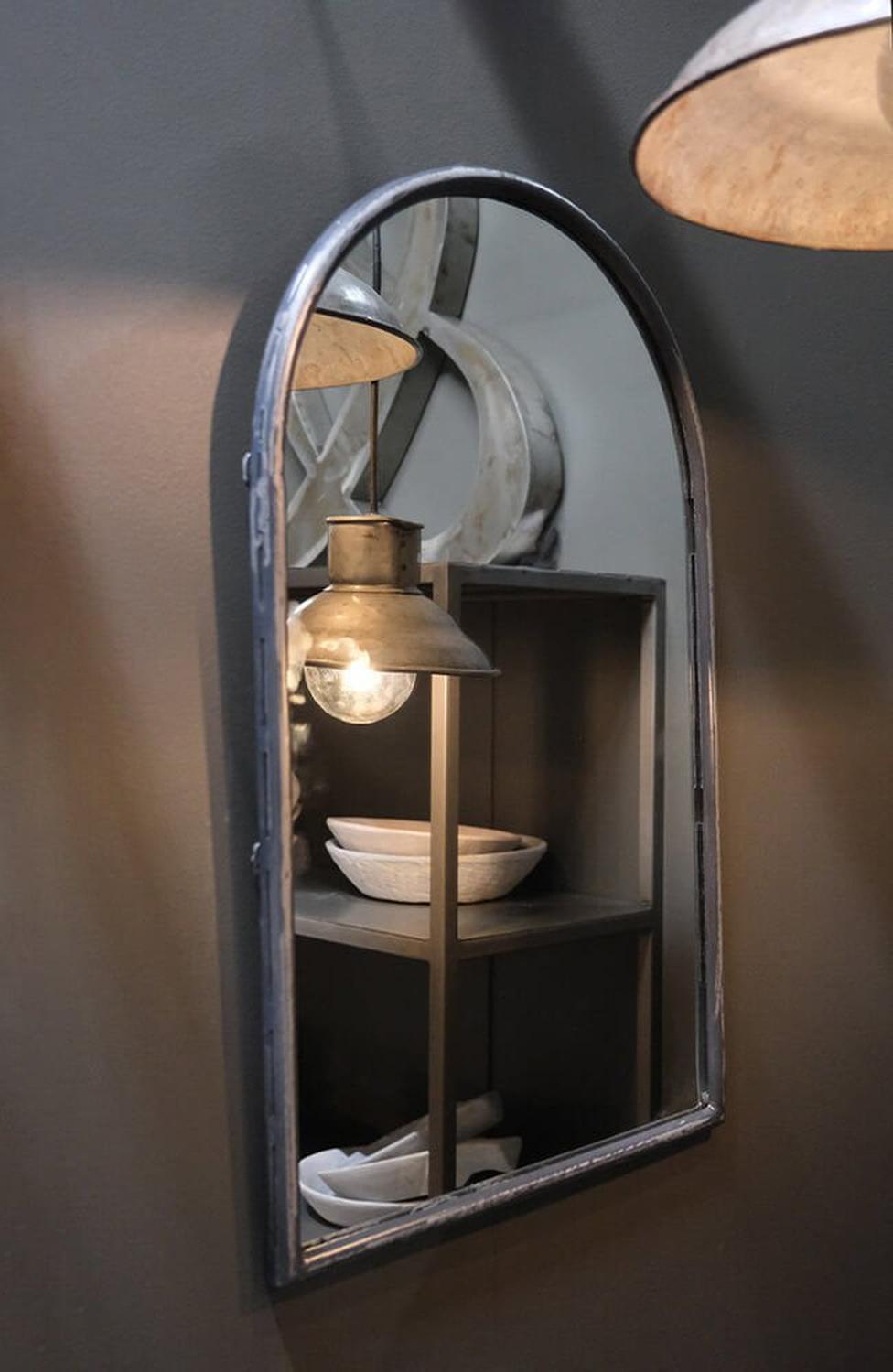 Spiegel Luke mit gebogenem Oberteil - Silber-Wandspiegel-Trademark Living-le canapé