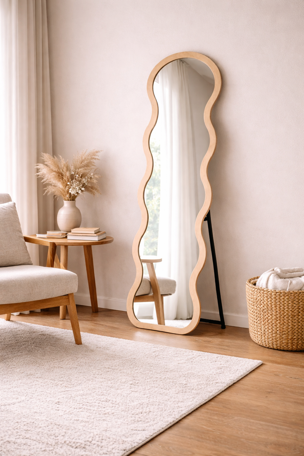 Standspiegel Loui 158cm - Beige-Standspiegel-Venture Home-le canapé