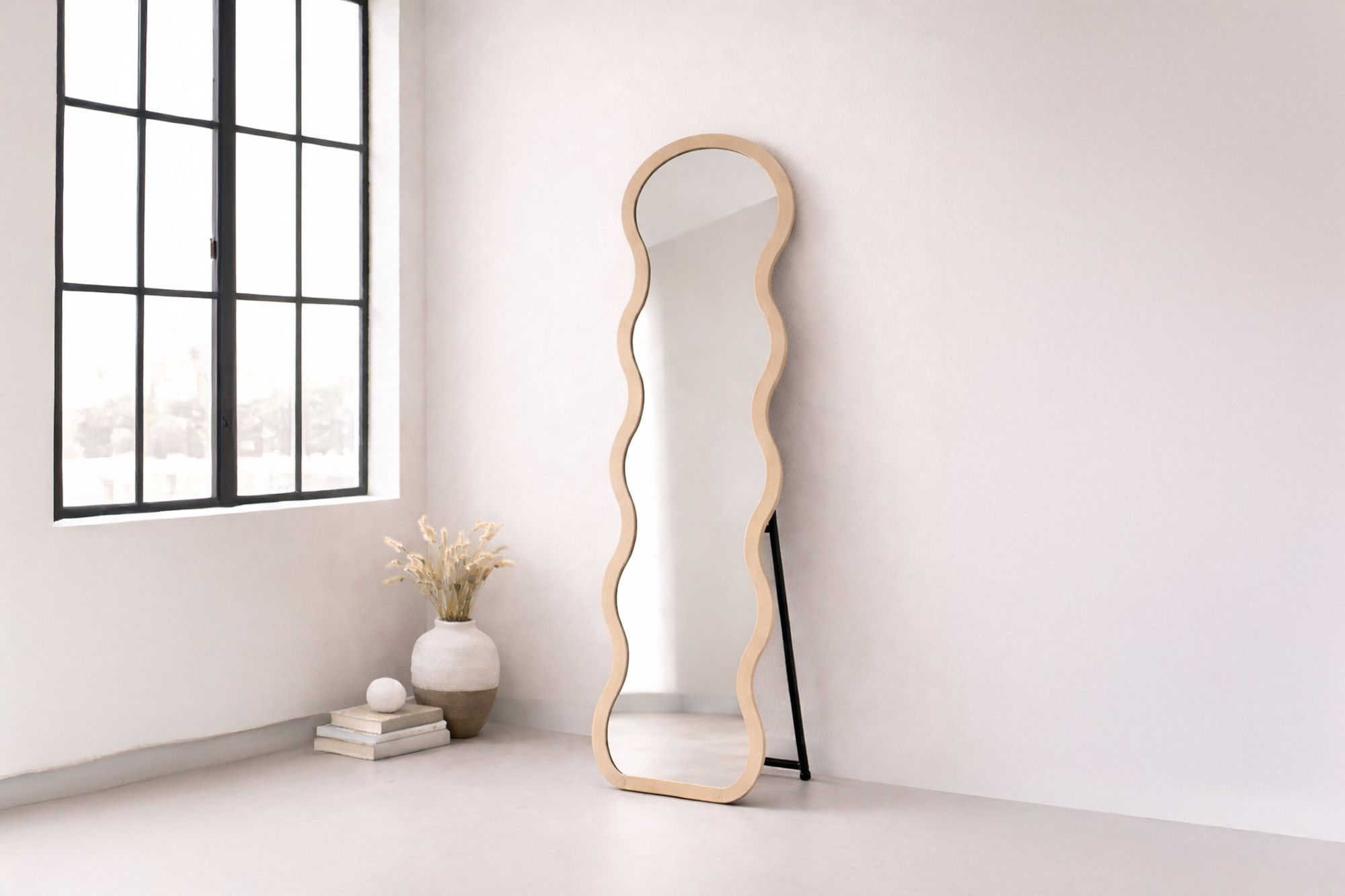 Standspiegel Loui 158cm - Beige-Standspiegel-Venture Home-le canapé