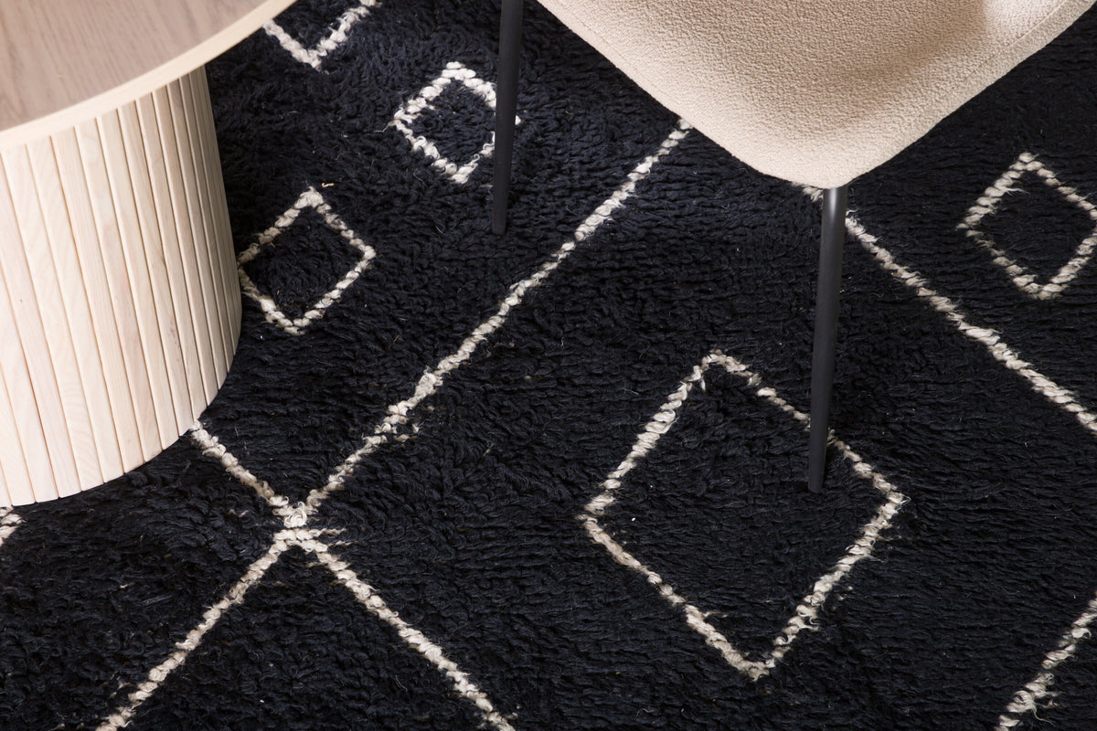 Teppich David mit Hochflor - Schwarz-Teppiche-Venture Home-le canapé