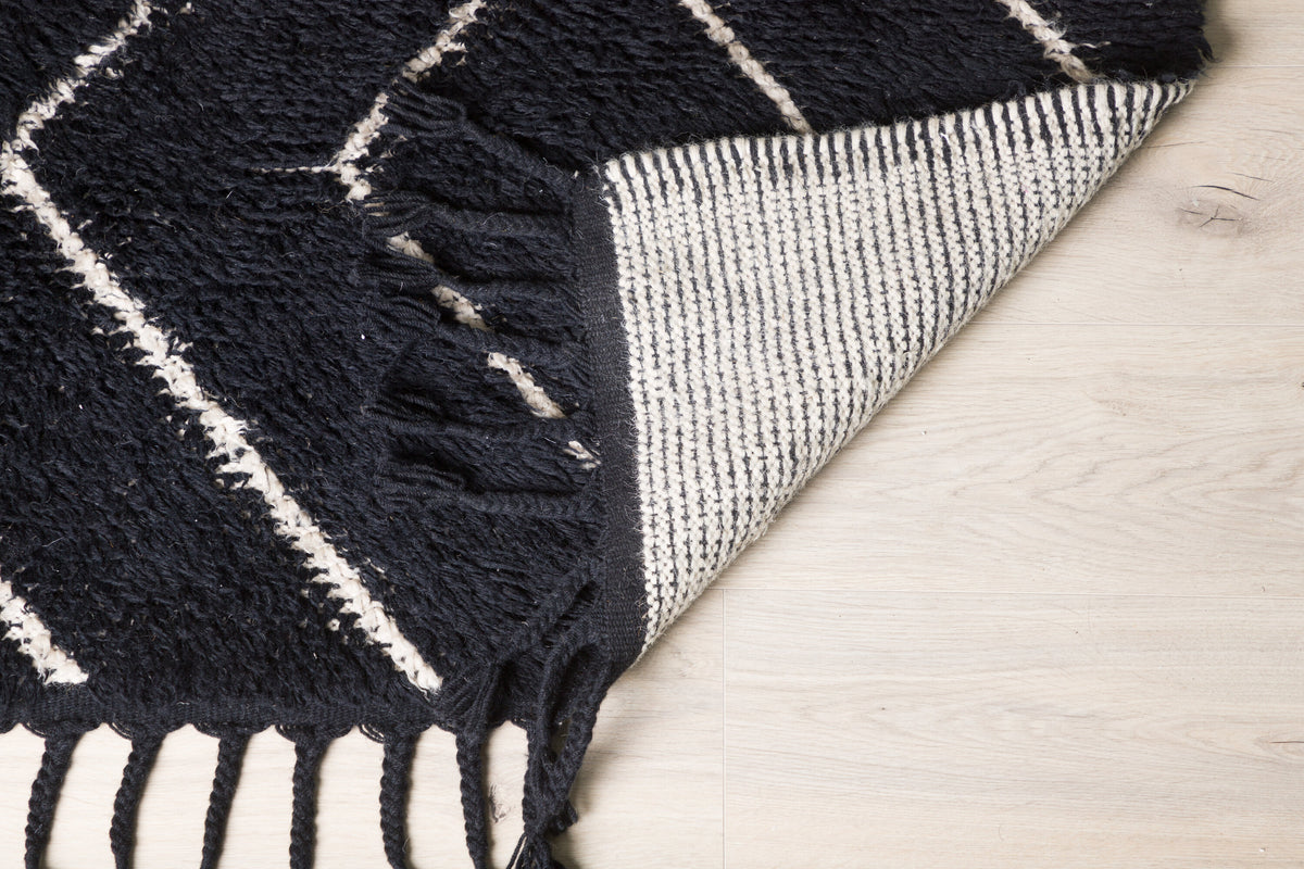 Teppich David mit Hochflor - Schwarz-Teppiche-Venture Home-le canapé