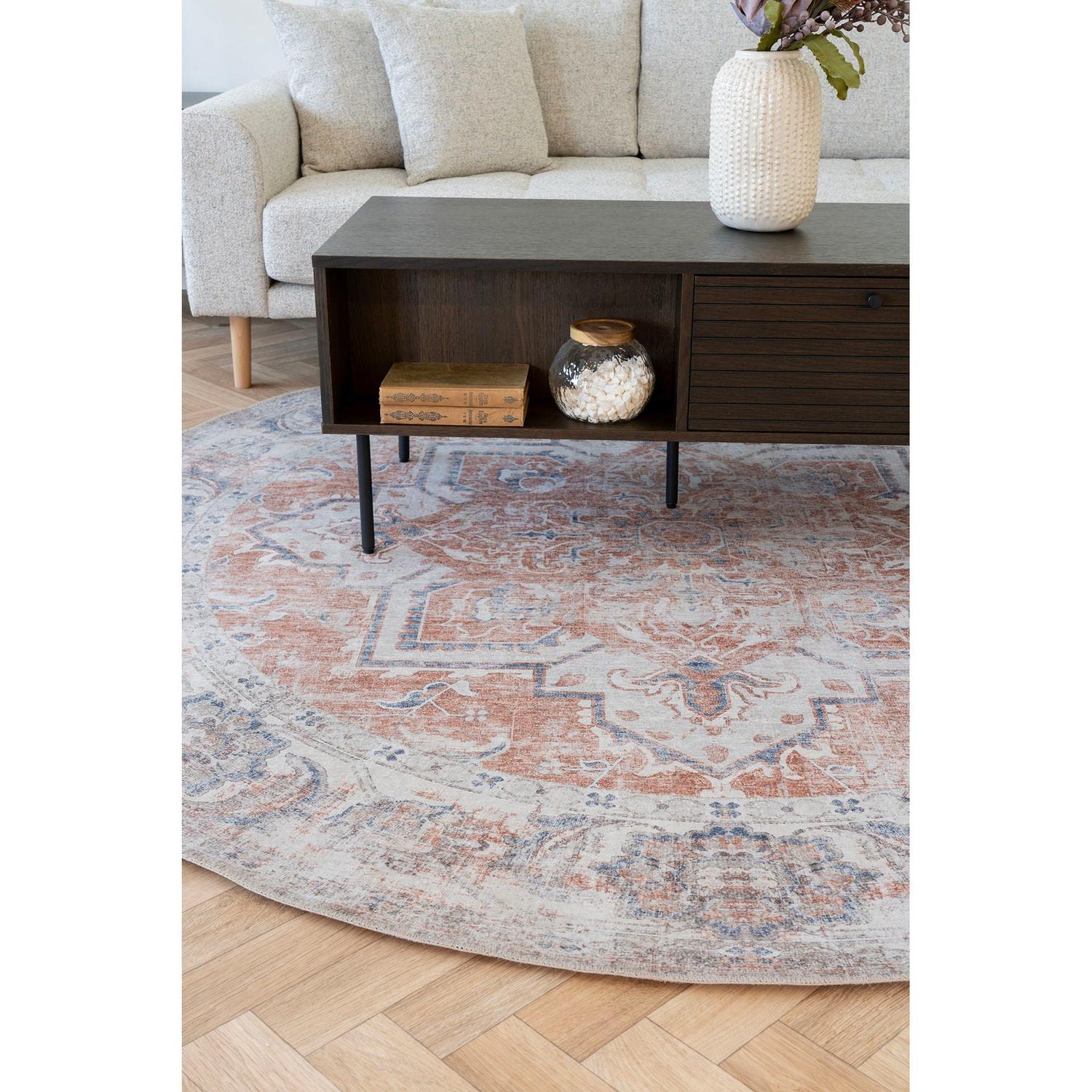 Teppich Havana Ø200cm - Orange/Grau-Teppiche-House Nordic-le canapé