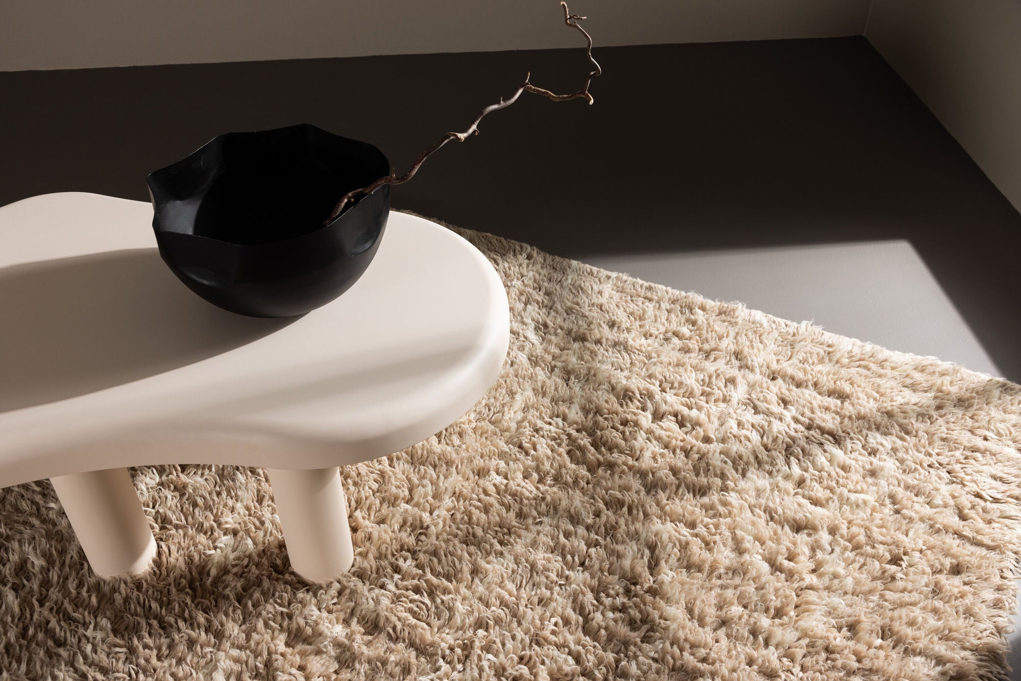 Teppich Leiko 230*160cm aus Wolle - Beige-Teppiche-Venture Home-le canapé