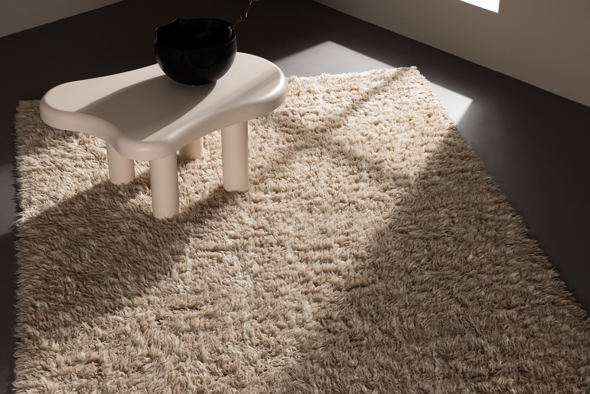 Teppich Leiko 300*200cm aus Wolle - Beige-Teppiche-Venture Home-le canapé