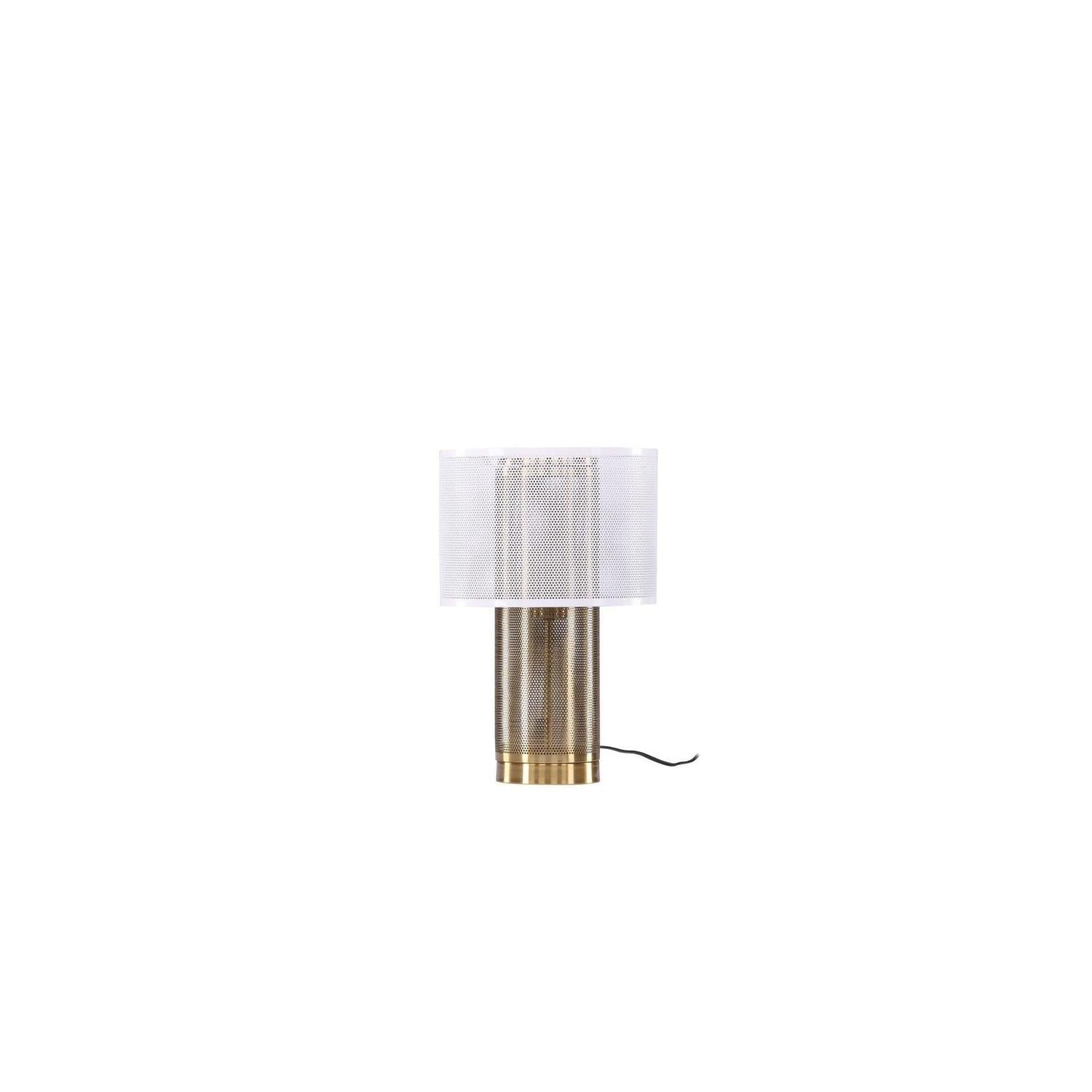Tischlampe Gap - Gold & weißes Metall-Tischlampen-Venture Home-le canapé