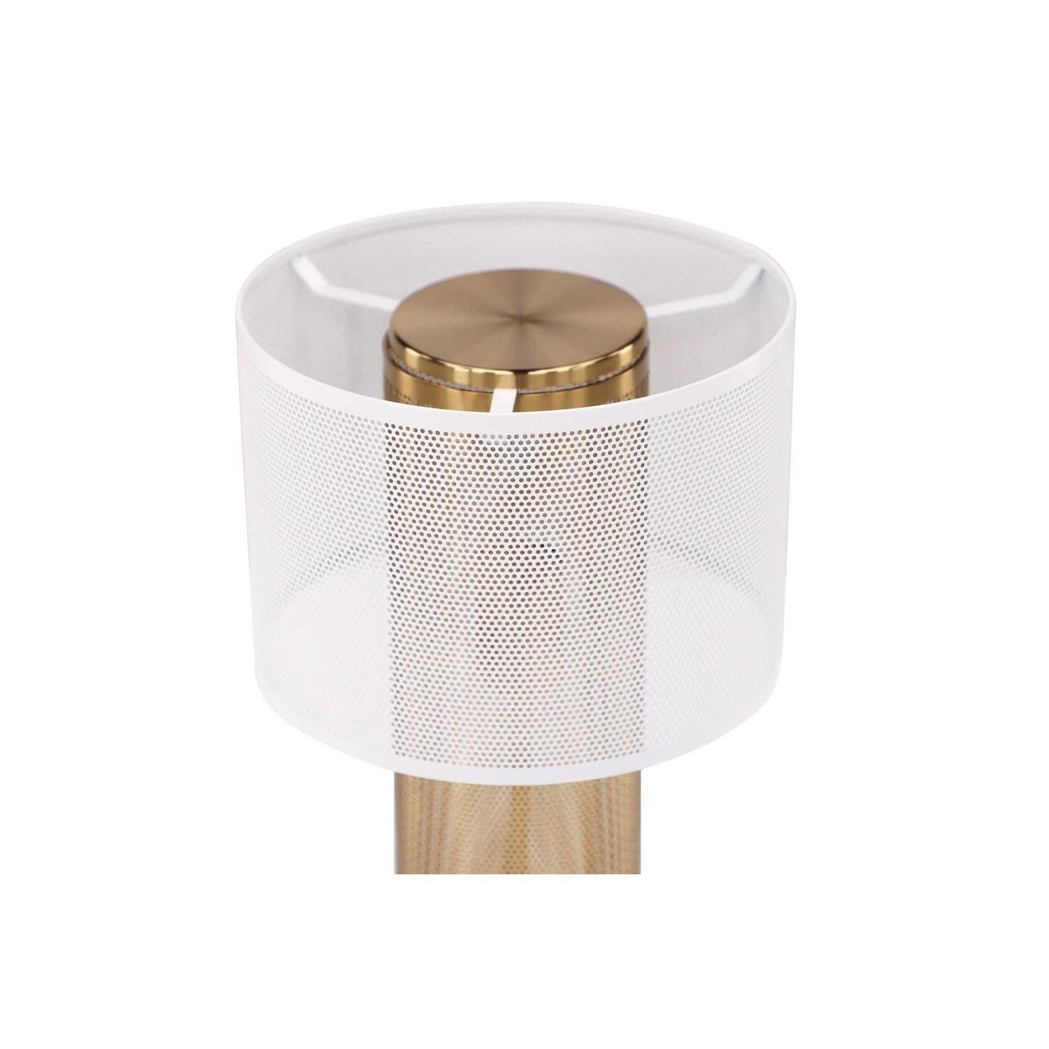 Tischlampe Gap - Gold & weißes Metall-Tischlampen-Venture Home-le canapé