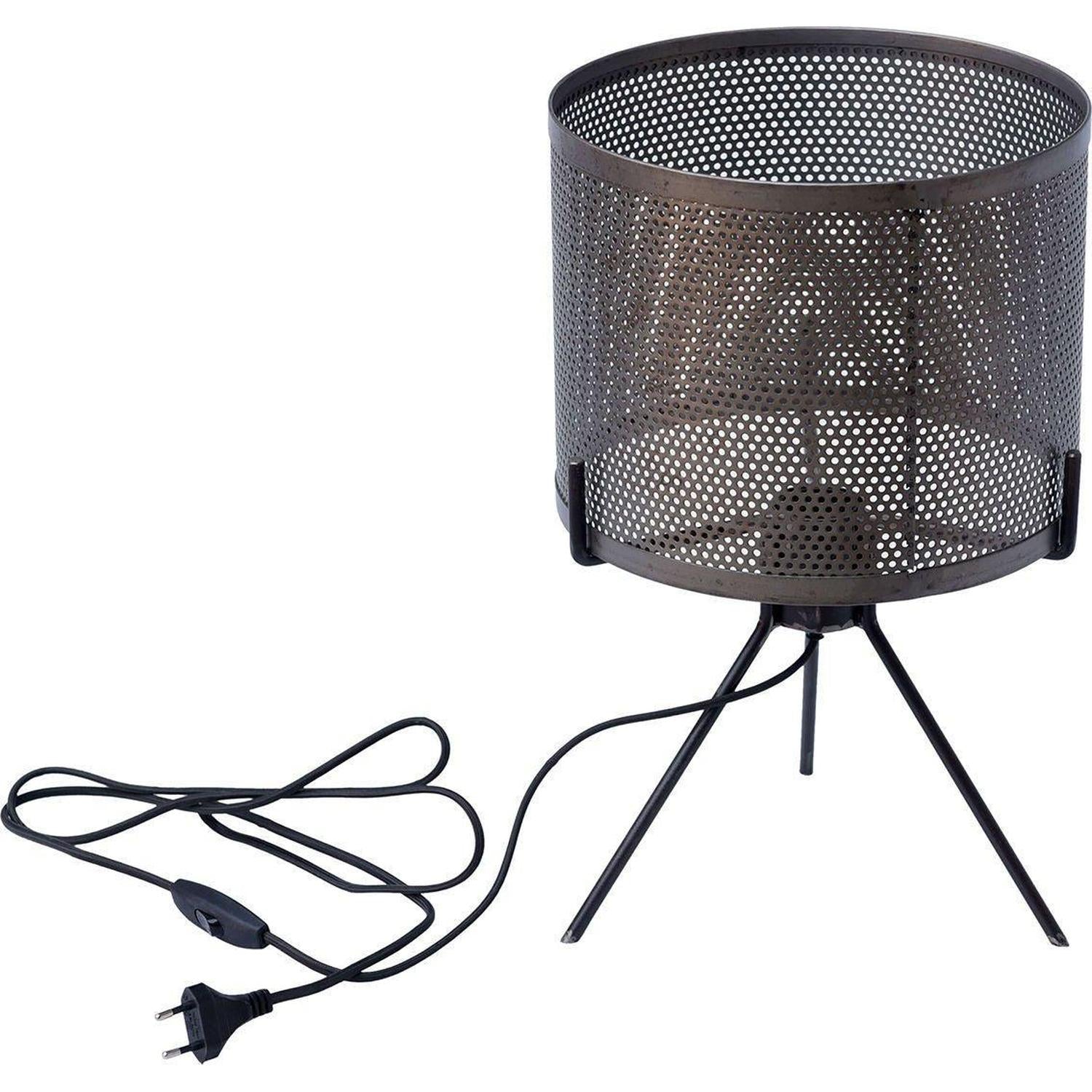 Tischlampe Kelly mit perforiertem Schirm aus Eisen-Tischlampen-Trademark Living-le canapé