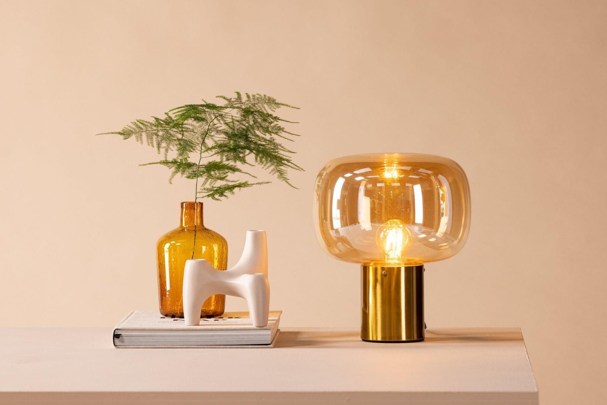Tischlampe Rhone - Gold / Gold Glas-Tischlampe-Venture Home-le canapé