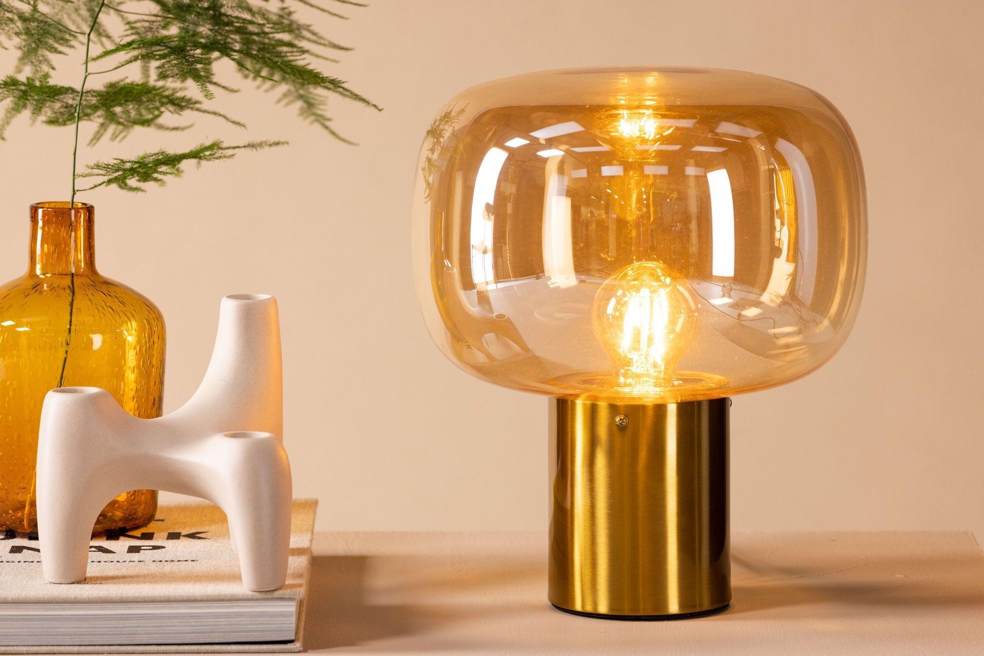 Tischlampe Rhone - Gold / Gold Glas-Venture Home-le canapé
