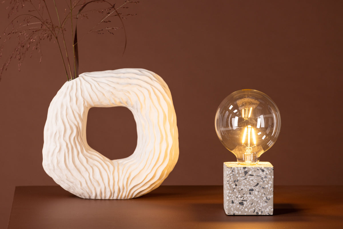 Tischlampe Rilche aus Stein - Weiß-Tischlampen-Venture Home-le canapé