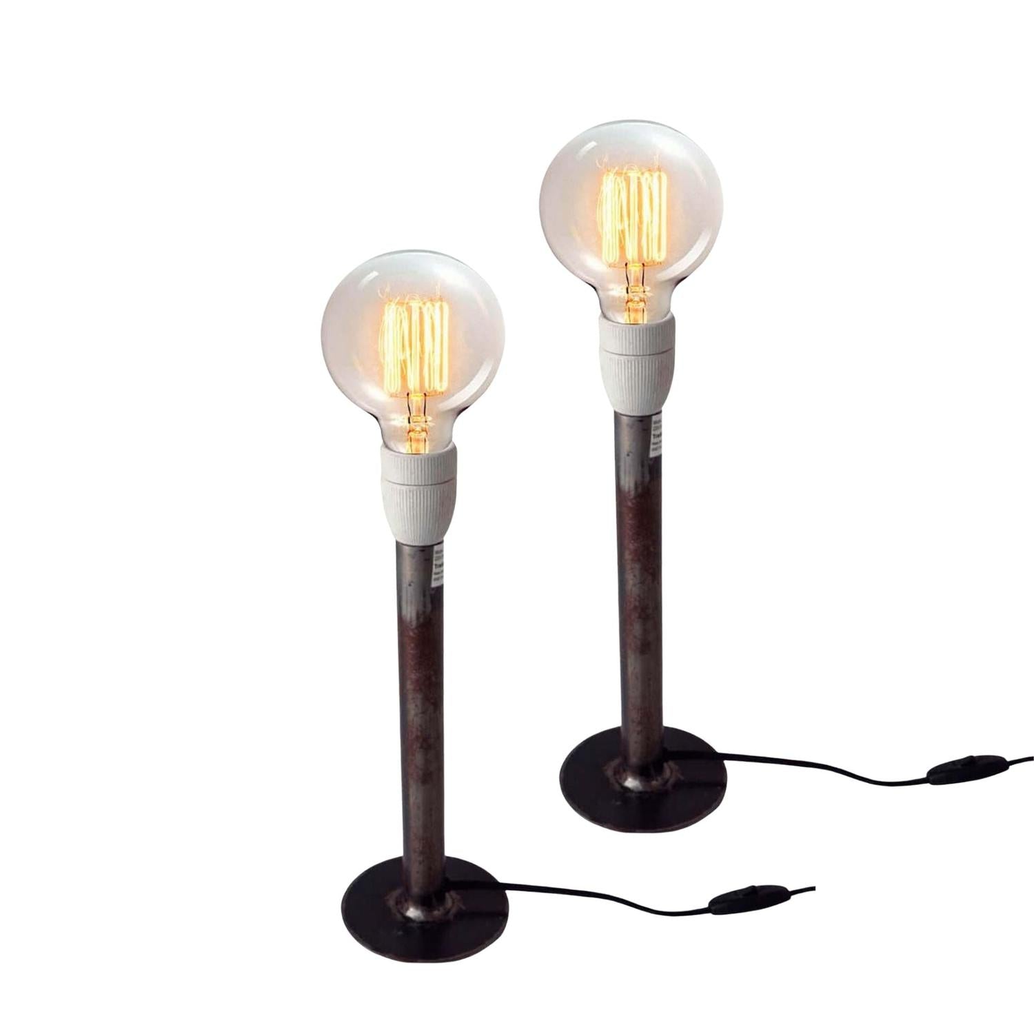 Tischlampen Leonardo aus Eisen, 2er-Set - Schwarz-Tischlampe-Trademark Living-le canapé
