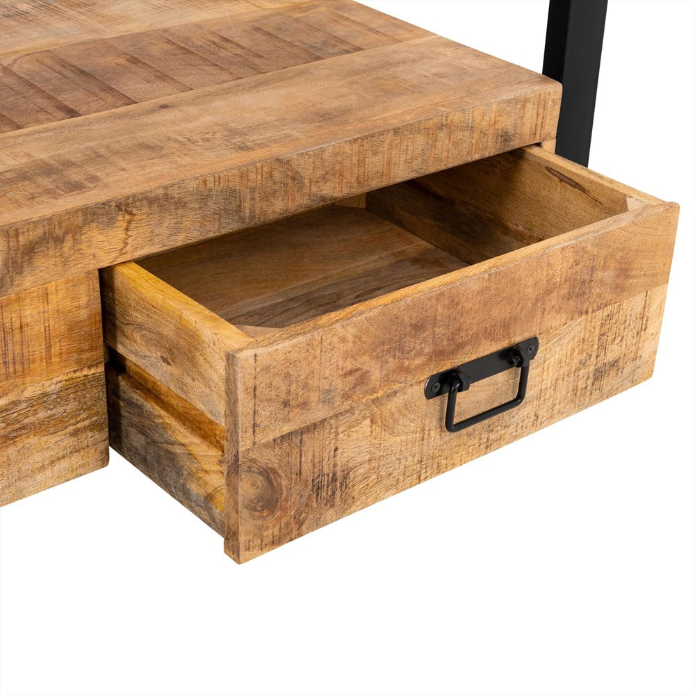 TV-Lowboard Britt aus Mangoholz 100cm - Hellbraun-TV-lowboards-Benoa-le canapé