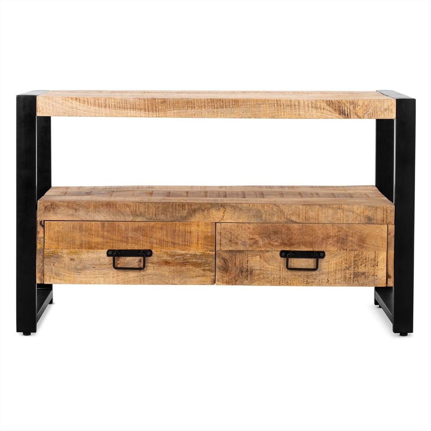 TV-Lowboard Britt aus Mangoholz 100cm - Hellbraun-TV-lowboards-Benoa-le canapé