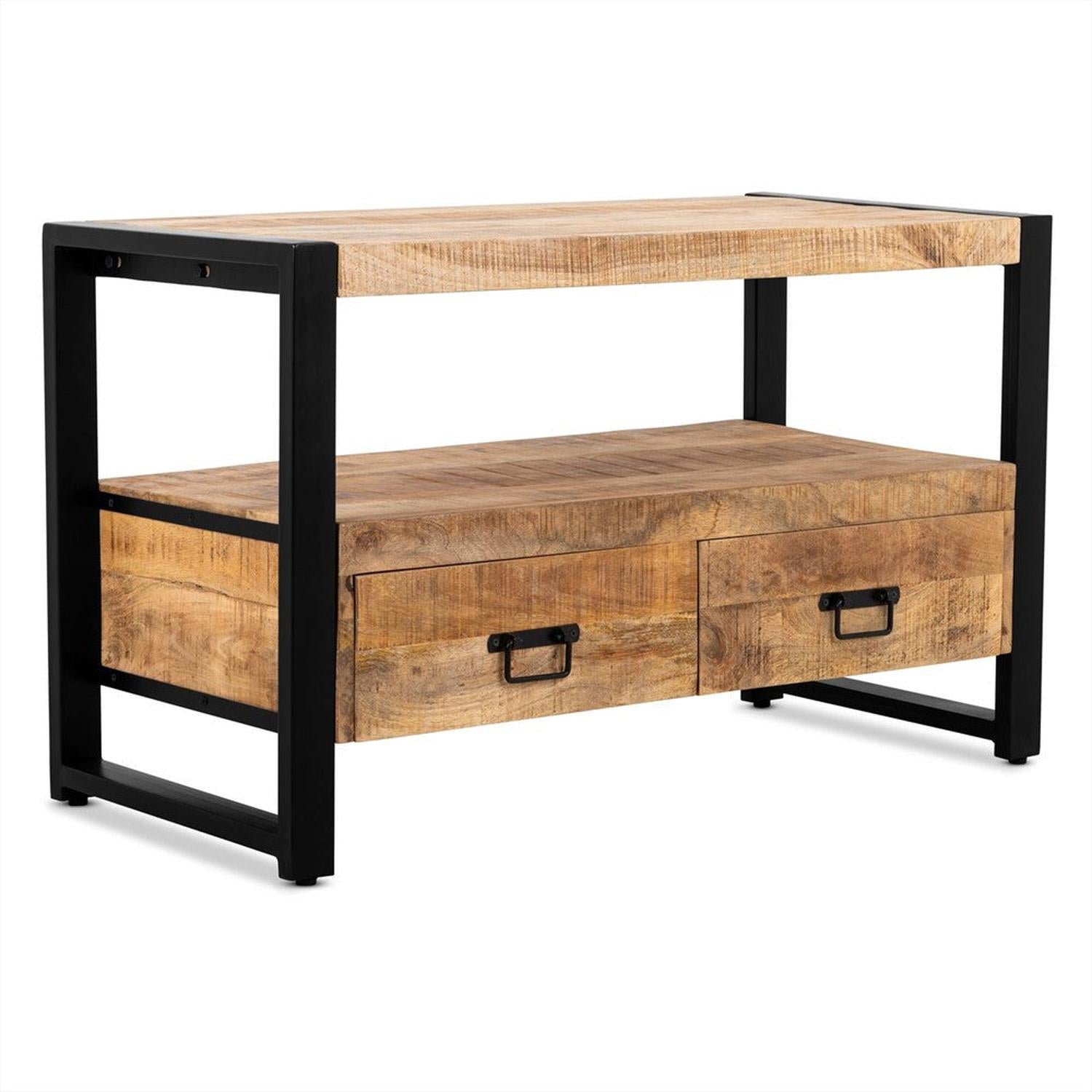 TV-Lowboard Britt aus Mangoholz 120cm - Hellbraun-TV-lowboards-Benoa-le canapé