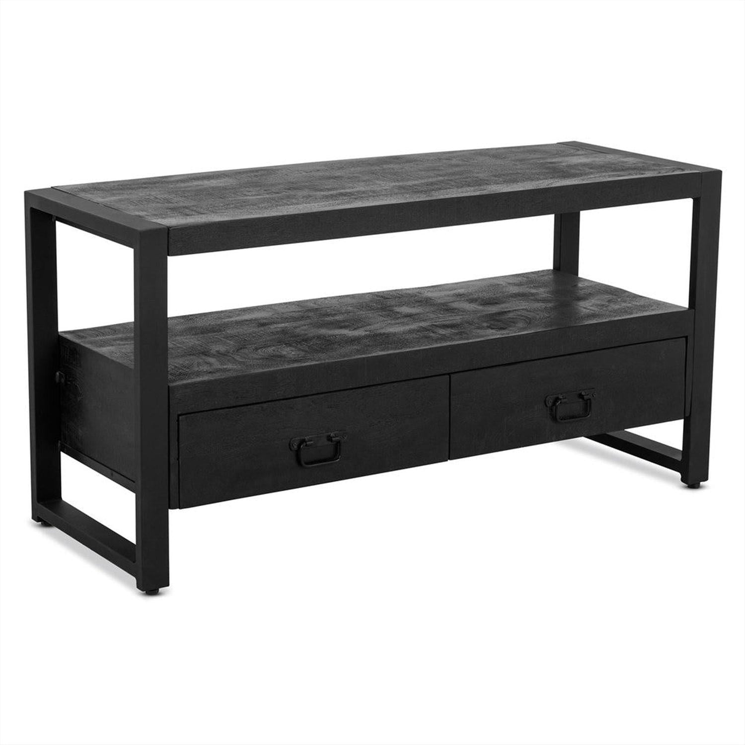 TV-Lowboard Britt aus Mangoholz 120cm - Schwarz-TV-lowboards-Benoa-le canapé