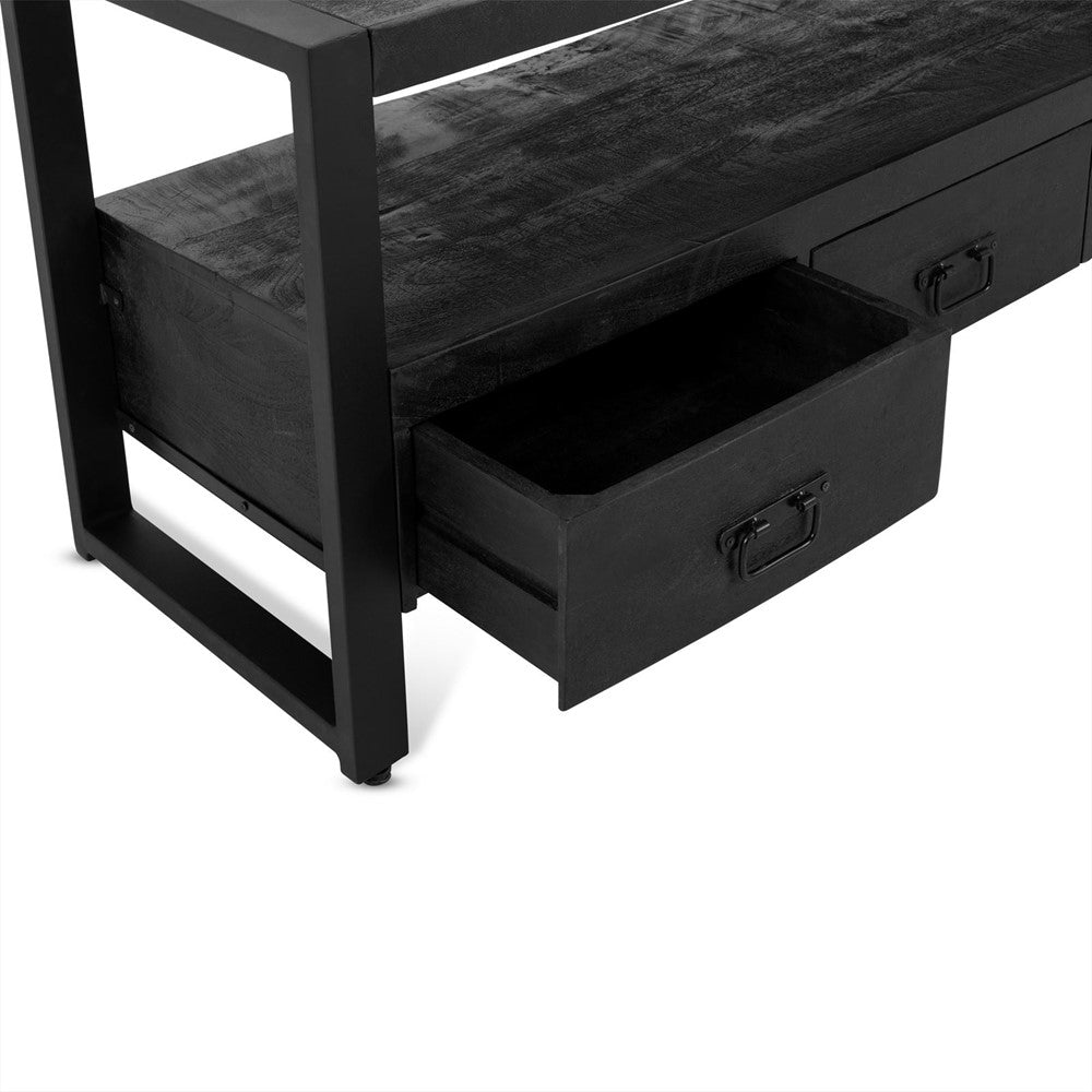TV-Lowboard Britt aus Mangoholz 150cm - Schwarz-TV-lowboards-Benoa-le canapé