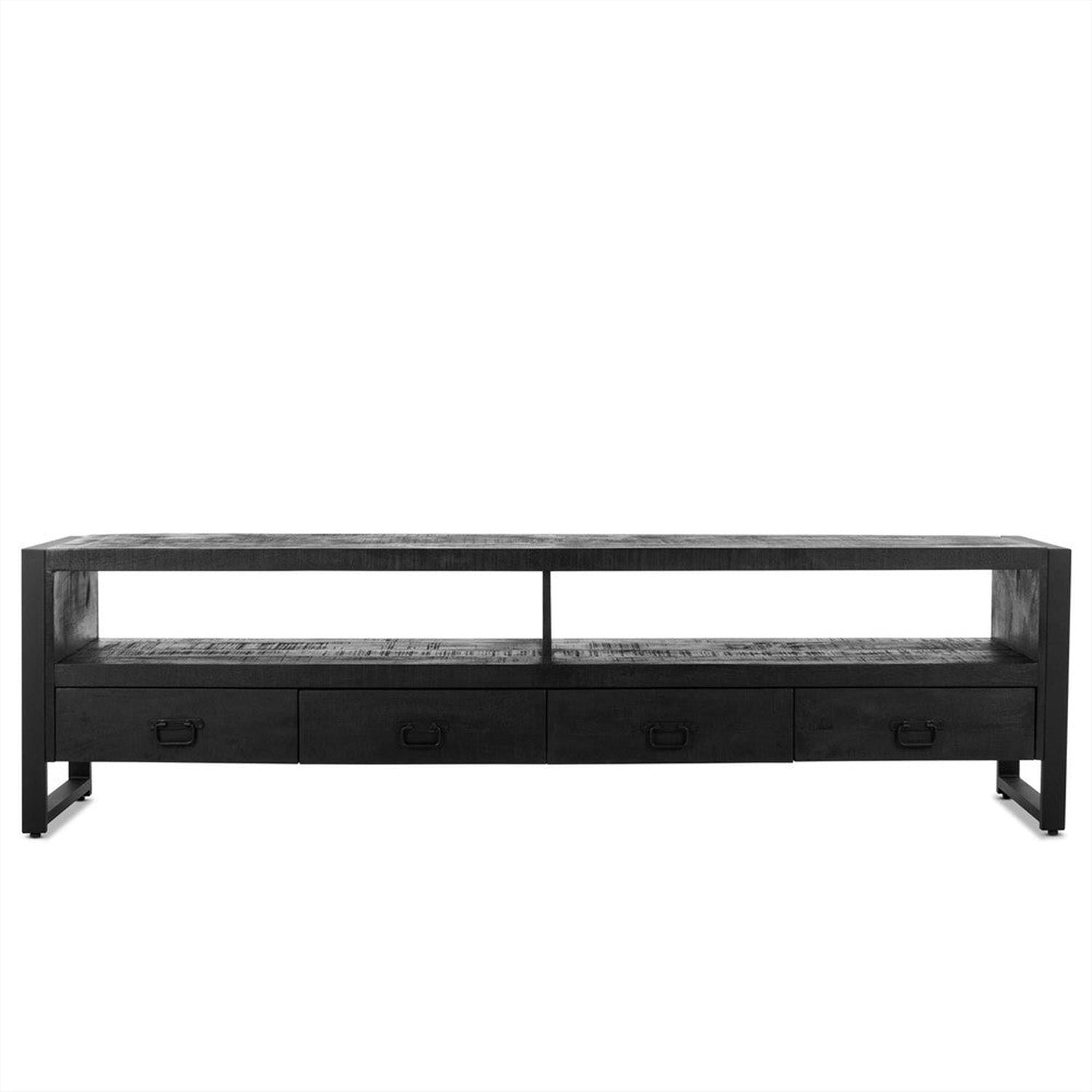 TV-Lowboard Britt aus Mangoholz 220cm - Schwarz-TV-lowboards-Benoa-le canapé