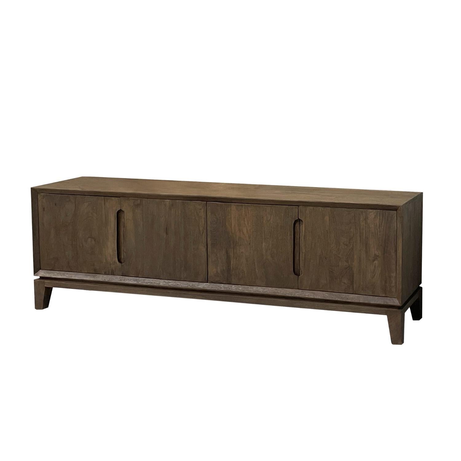 TV-Lowboard Cortez aus Mangoholz 170cm - Dunkelbraun-TV-lowboards-Livingfurn-le canapé