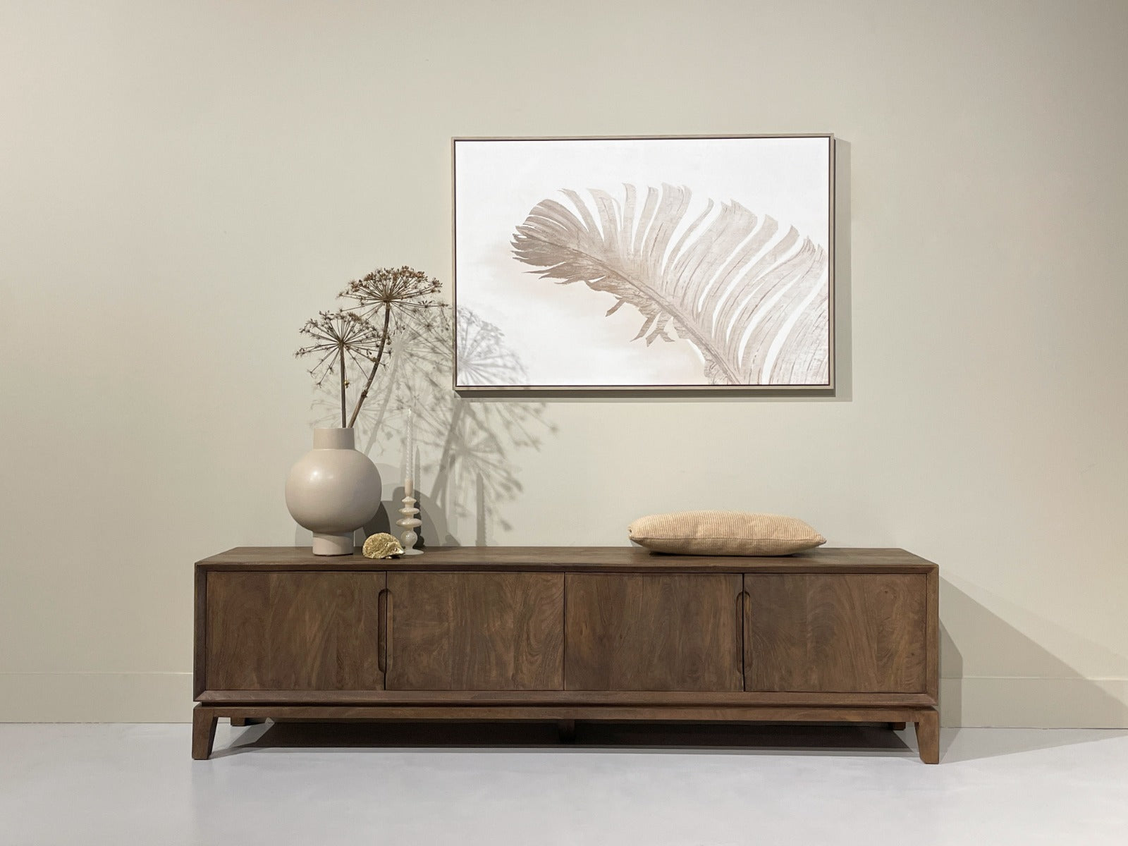 TV-Lowboard Cortez aus Mangoholz 210cm - Dunkelbraun-TV-lowboards-Livingfurn-le canapé