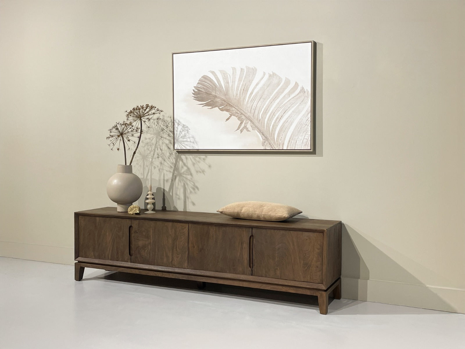 TV-Lowboard Cortez aus Mangoholz 210cm - Dunkelbraun-TV-lowboards-Livingfurn-le canapé