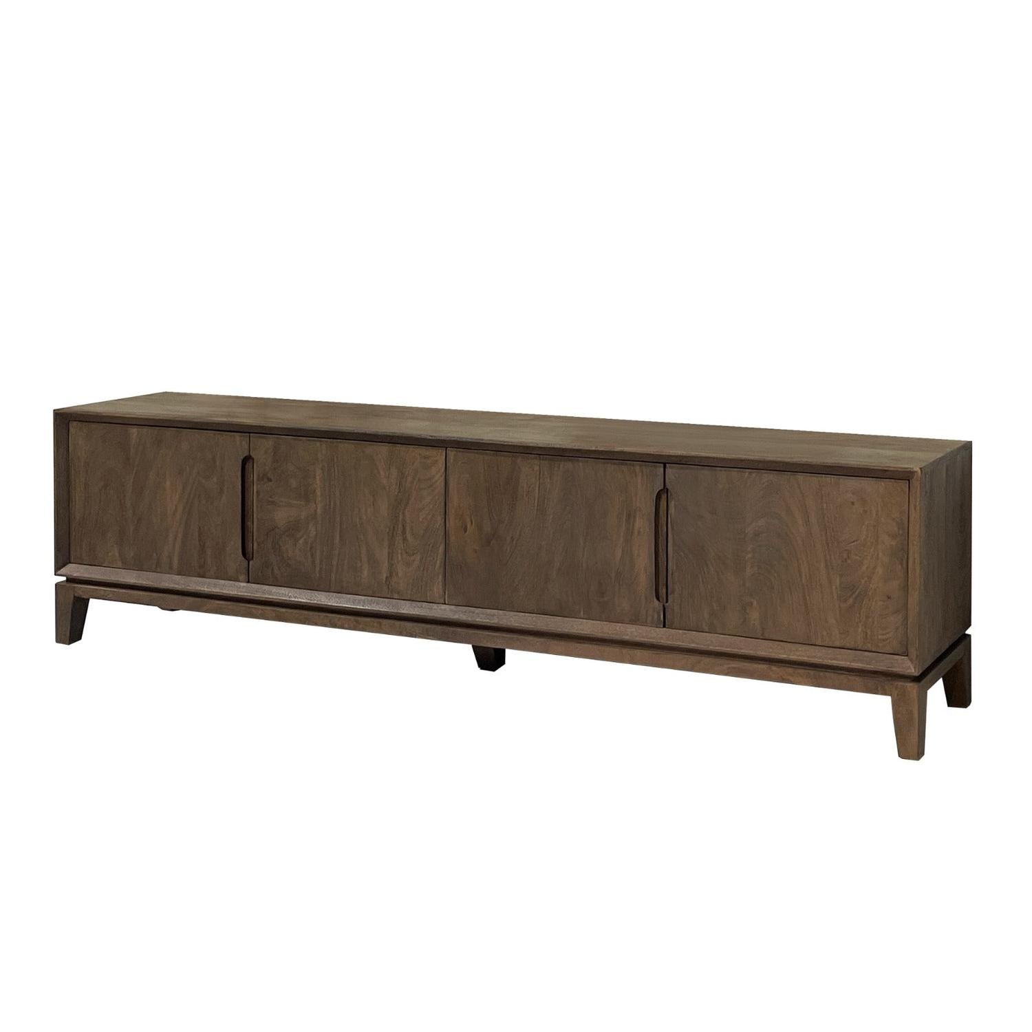 TV-Lowboard Cortez aus Mangoholz 210cm - Dunkelbraun-TV-lowboards-Livingfurn-le canapé