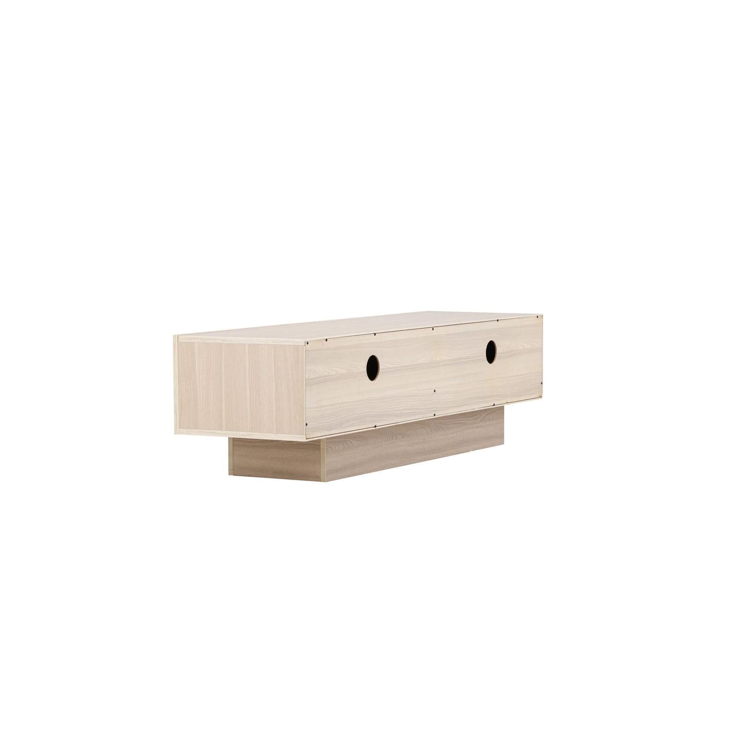 TV-Lowboard Cuenca 160cm - Whitewash / Beige-TV-lowboards-Venture Home-le canapé
