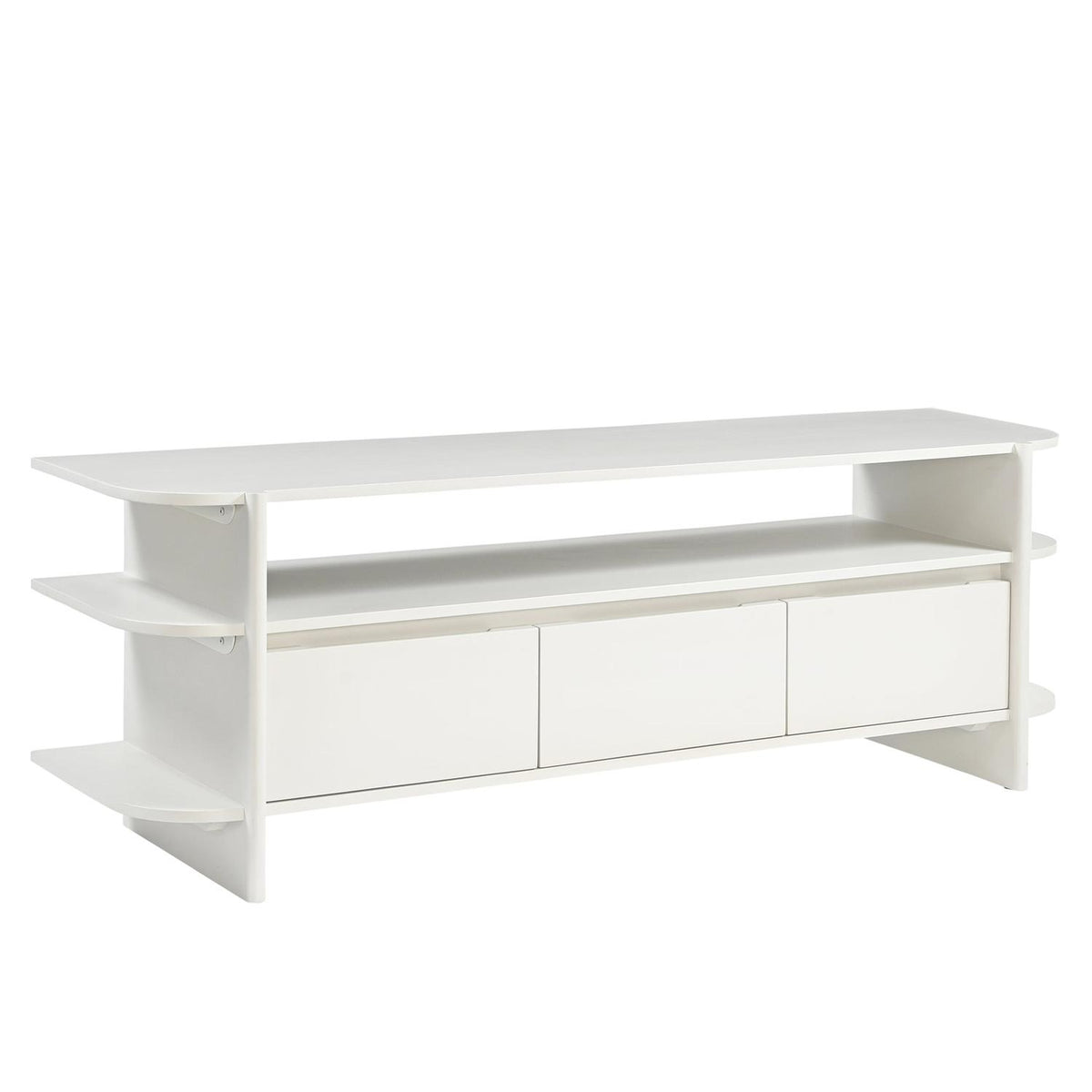 TV-Lowboard Jade 150cm aus Massivholz mit 3 Schubladen - Cremeweiß-TV-lowboards-Benoa-le canapé