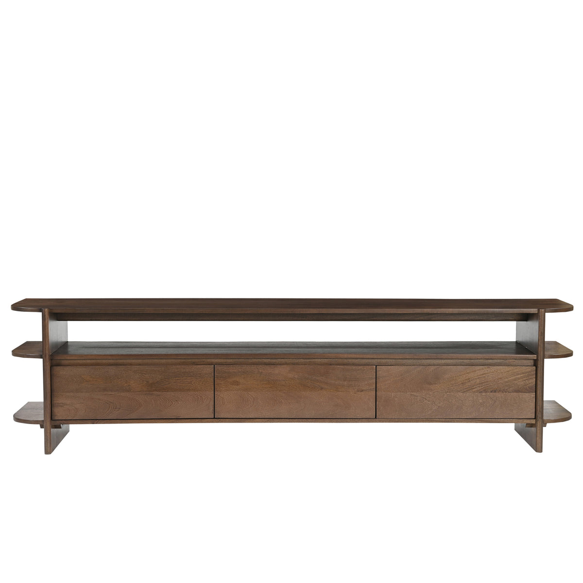 TV-Lowboard Jade 200cm aus Massivholz mit 3 Schubladen - Braun-TV-lowboards-Benoa-le canapé