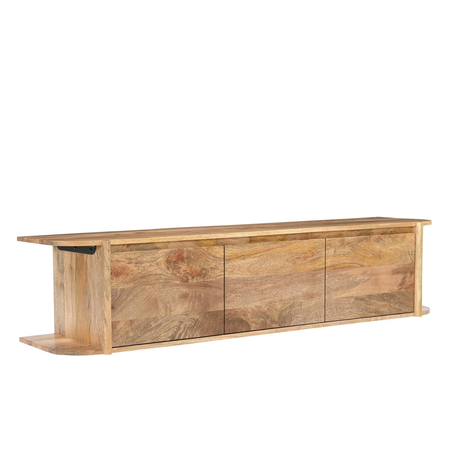 TV-Lowboard Jade schwebend aus Mangoholz 160cm - Hellbraun-TV-lowboards-Benoa-le canapé