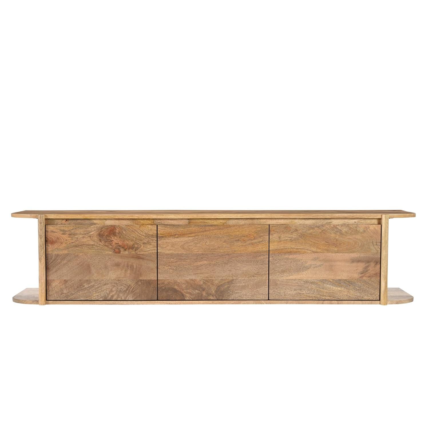 TV-Lowboard Jade schwebend aus Mangoholz 160cm - Hellbraun-TV-lowboards-Benoa-le canapé