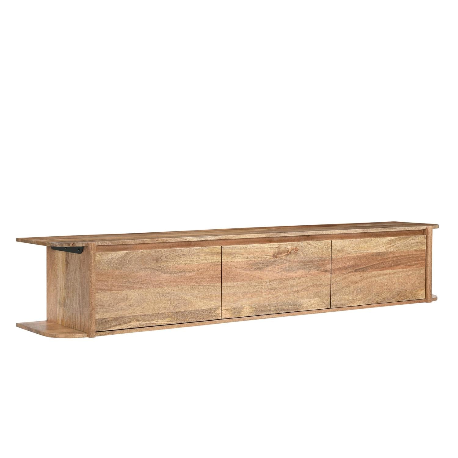 TV-Lowboard Jade schwebend aus Mangoholz 200cm - Hellbraun-TV-lowboards-Benoa-le canapé