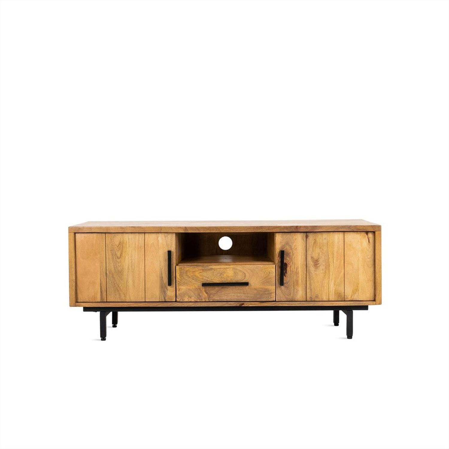 TV-Lowboard Jayden aus Mangoholz 150cm - Hellbraun-TV-lowboards-Benoa-le canapé