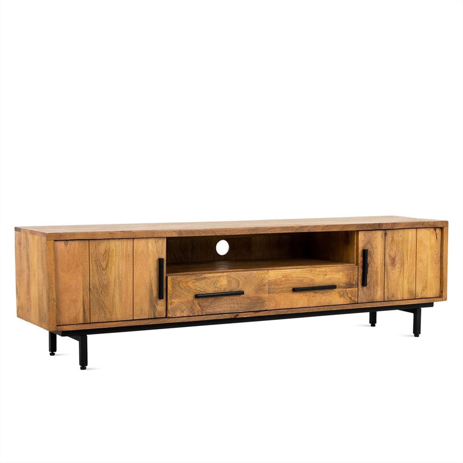 TV-Lowboard Jayden aus Mangoholz 180cm - Hellbraun-TV-lowboards-Benoa-le canapé