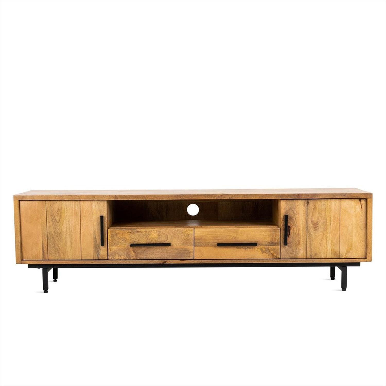 TV-Lowboard Jayden aus Mangoholz 180cm - Hellbraun-TV-lowboards-Benoa-le canapé