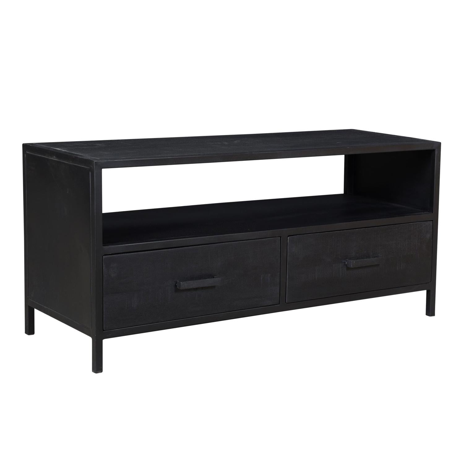 TV-Lowboard Kala aus Mangoholz 120*40cm - Schwarz-TV-lowboards-Livingfurn-le canapé