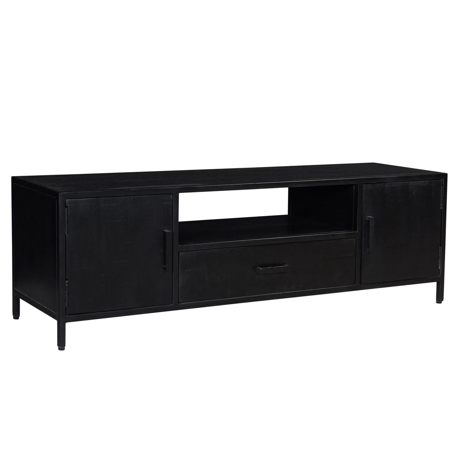 TV-Lowboard Kala aus Mangoholz 180*40cm - Schwarz-TV-lowboards-Livingfurn-le canapé