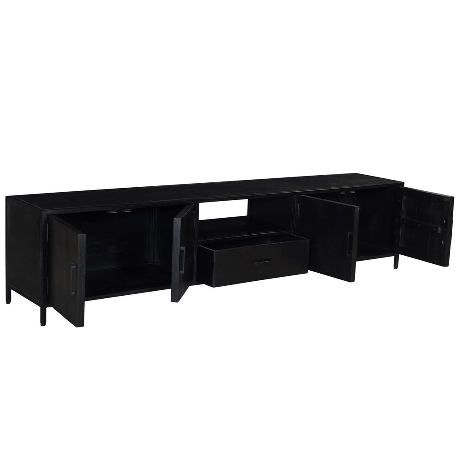 TV-Lowboard Kala aus Mangoholz 220*40cm - Schwarz-TV-lowboards-Livingfurn-le canapé
