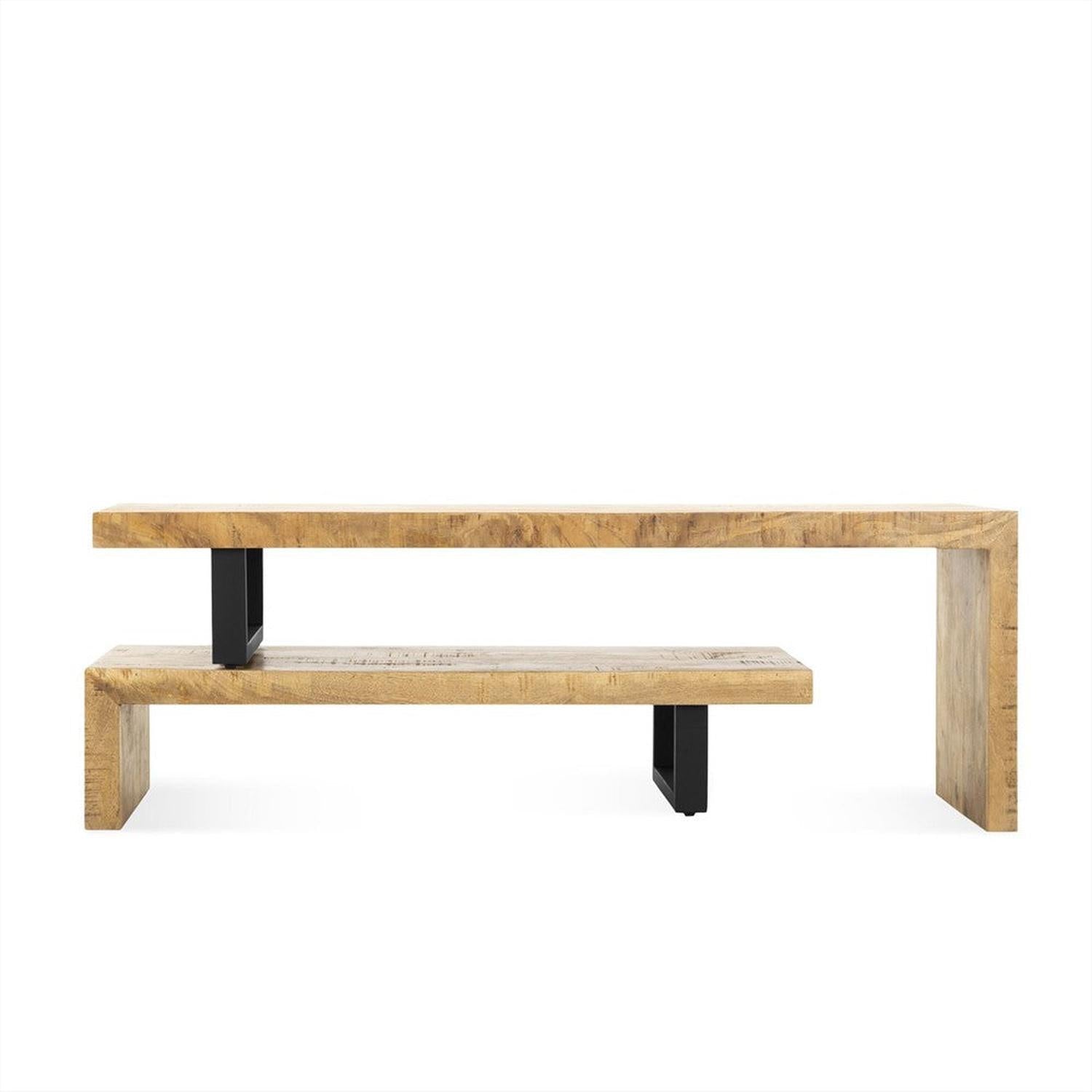 TV-Lowboard Kelly aus Mangoholz 140cm - Hellbraun-TV-lowboards-Benoa-le canapé