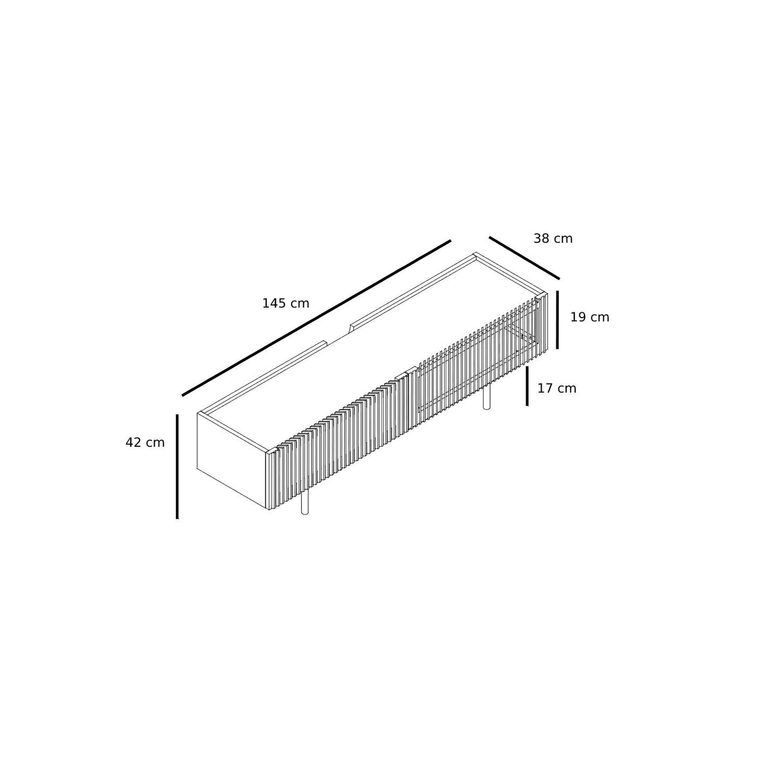TV-Lowboard Louvre 145cm - Eiche Schwarz-TV-lowboards-Njordec-le canapé