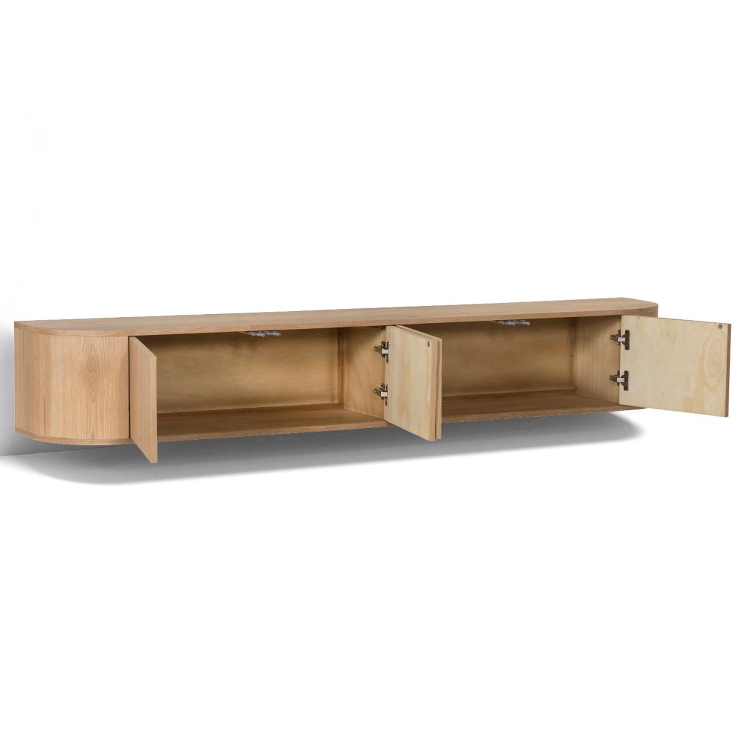 TV-Lowboard Novero schwebend 220cm - Hellbraun-TV-lowboards-Livingfurn-le canapé