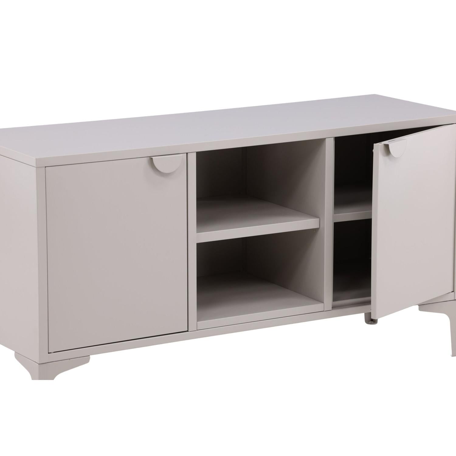 TV-Lowboard Piring 120cm aus Metall - Beige-TV-lowboards-Venture Home-le canapé