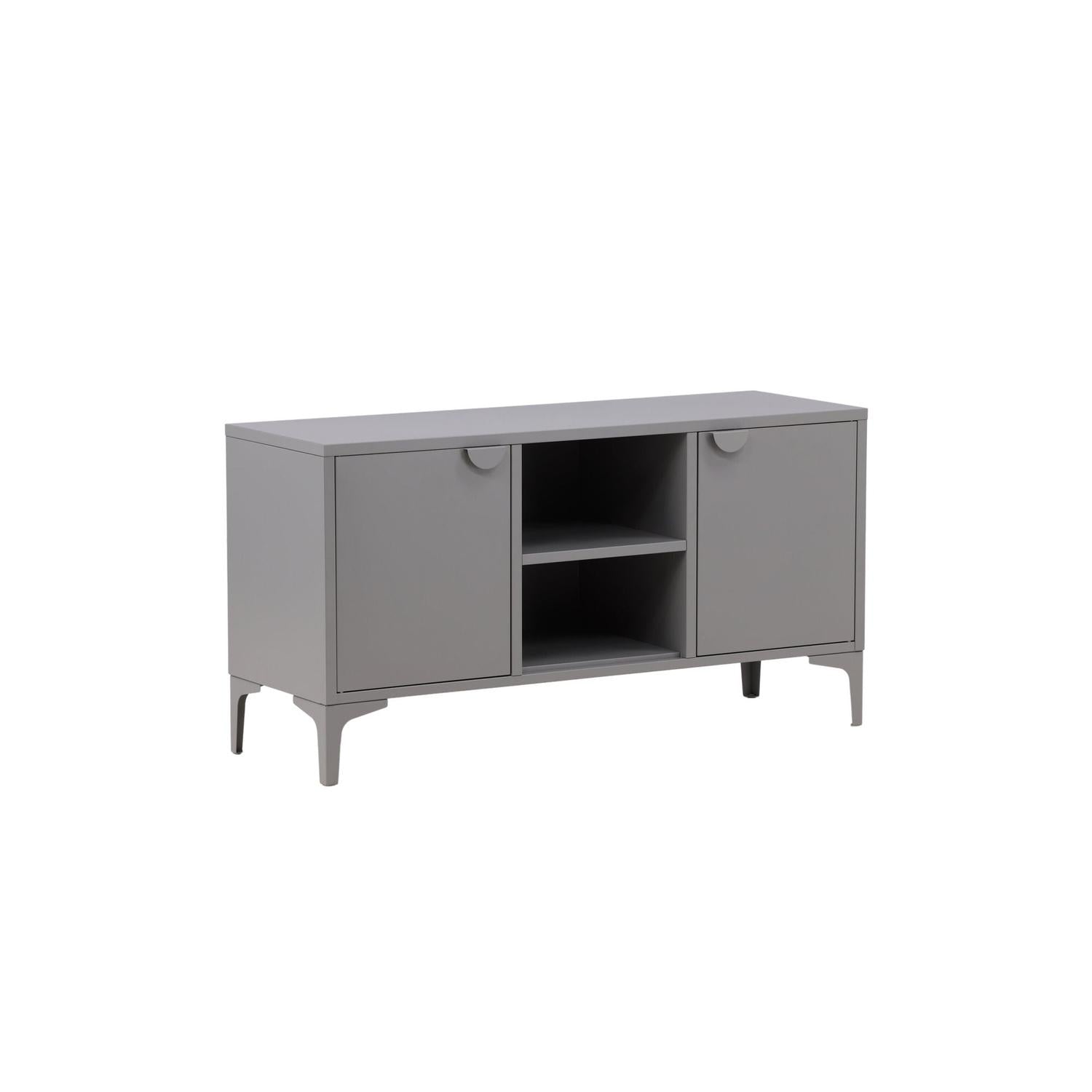 TV-Lowboard Piring 120cm aus Metall - Hellgrau-TV-lowboards-Venture Home-le canapé