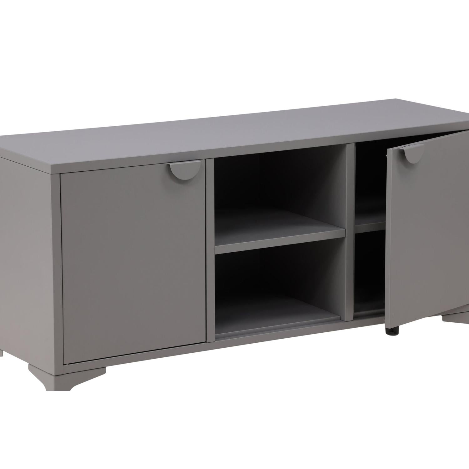 TV-Lowboard Piring 120cm aus Metall - Hellgrau-TV-lowboards-Venture Home-le canapé