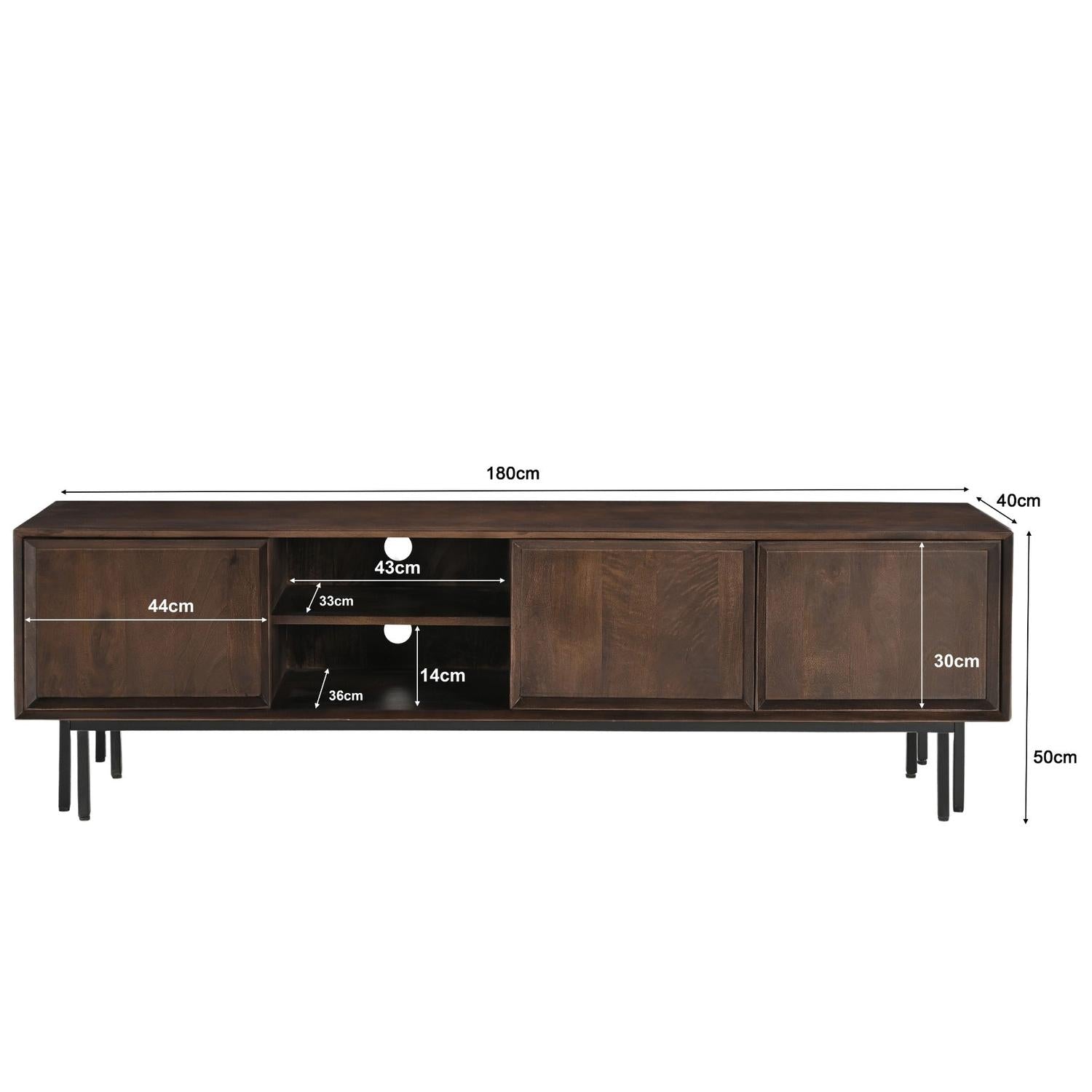 TV-Lowboard Ravenstein 180*40cm - Braun-TV-lowboards-Livingfurn-le canapé