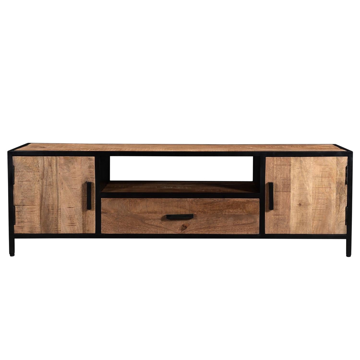 TV-Lowboard Sturdy aus Mangoholz 160*40cm - Braun-TV-lowboards-Livingfurn-le canapé