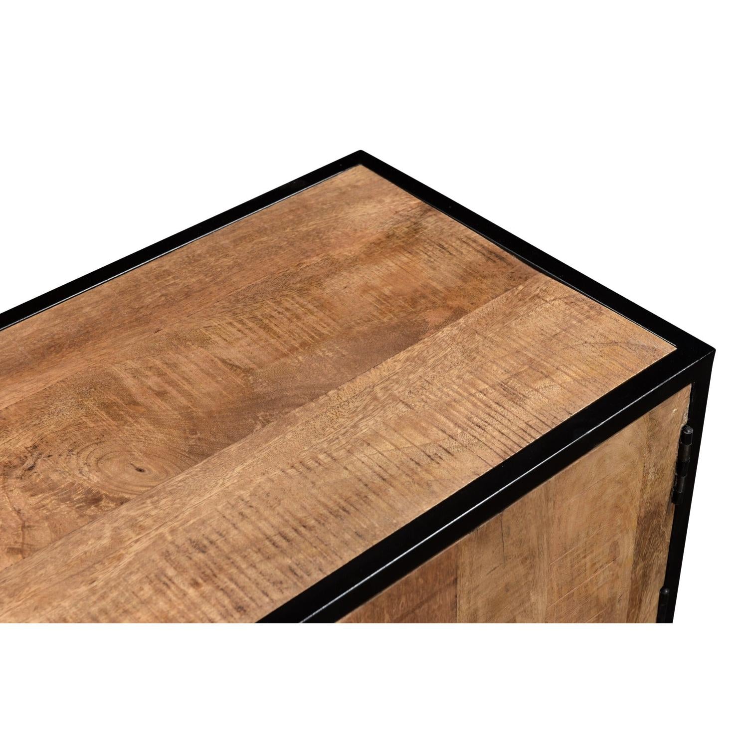 TV-Lowboard Sturdy aus Mangoholz 160*40cm - Braun-TV-lowboards-Livingfurn-le canapé