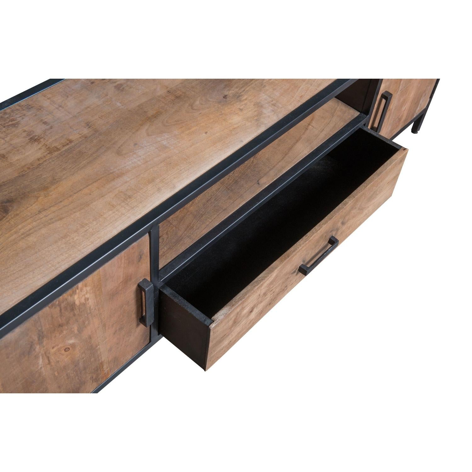 TV-Lowboard Sturdy aus Mangoholz 160*40cm - Braun-TV-lowboards-Livingfurn-le canapé